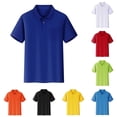 thumbnail image 1 of Krdevn Unisex Kids Solid Pocket Polo Shirt Button Placket Soft Short Sleeve Casual Daily Tee Top,9-10 Years, 1 of 3