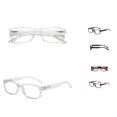 thumbnail image 1 of Krdevn Unisex Narrow Square Clear Glasses Spring Hinge Frame Fashion Plain Lens Eyewear for Daily Wear, 1 of 3