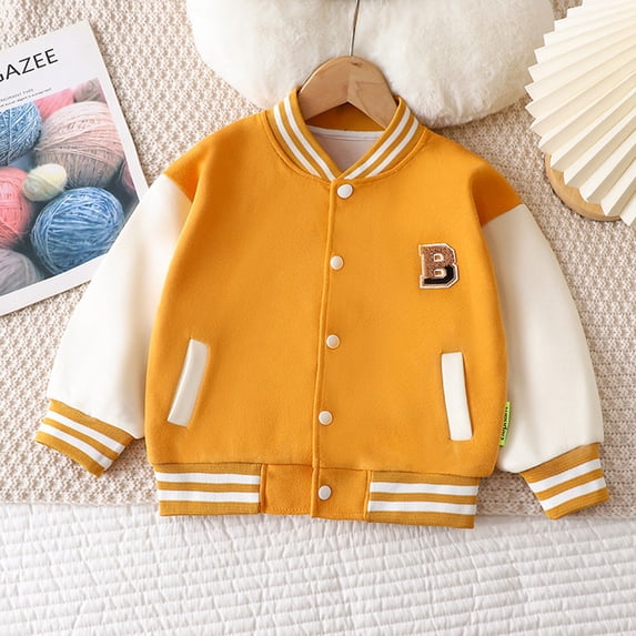 Krdevn Unisex Varsity Baseball Jacket Patchwork Long Sleeve Coat Letter ...