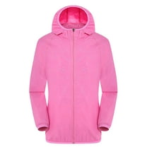 Krdevn Unisex Windproof Jacket Lightweight Water-Resistant Casual Hooded Top Outdoor Cycling Sun Protection,Color: Pink Size: 3XL