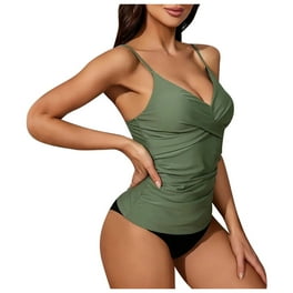Time and Tru Women s and Women s Plus Ruched Tankini Swim Top Sizes S 3X Walmart
