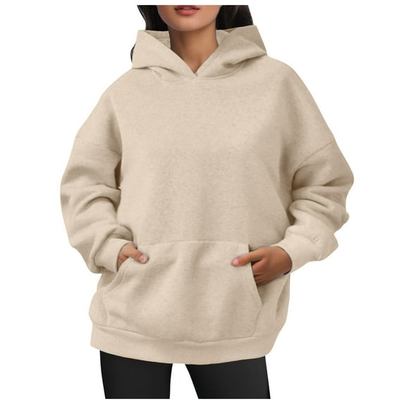 Krdevn Velvet Hoodie - Women's Oversized Winter Pullover, Plush Sweatshirt with Pockets for Cold Weather, Size for L
