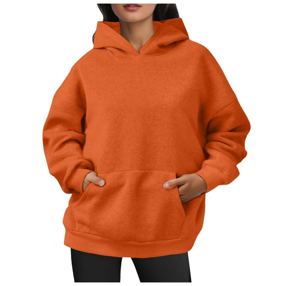 Krdevn Velvet Hoodie - Women's Oversized Winter Pullover, Plush Sweatshirt with Pockets for Cold Weather, Size for S
