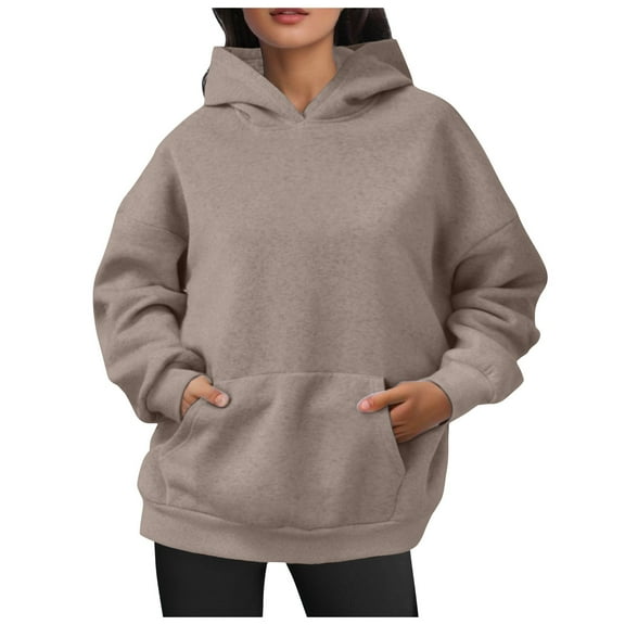 Krdevn Velvet Hoodie - Women's Oversized Winter Pullover, Plush Sweatshirt with Pockets for Cold Weather, Size for S