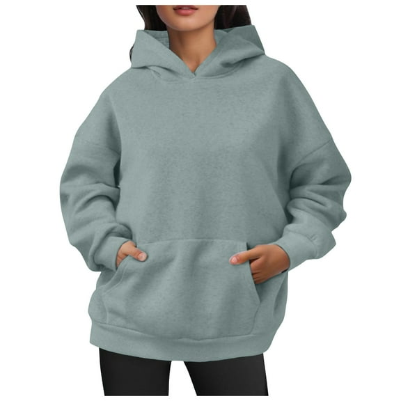 Krdevn Velvet Hoodie - Women's Oversized Winter Pullover, Plush Sweatshirt with Pockets for Cold Weather, Size for XL