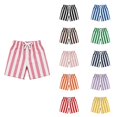 thumbnail image 1 of Krdevn Vertical Striped Shorts, Side Pocket Elastic Waist Woven Casual Summer Bottoms (Toddler to Big Boys),13-14 Years, 1 of 3