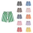 thumbnail image 1 of Krdevn Vertical Striped Shorts, Side Pocket Elastic Waist Woven Casual Summer Bottoms (Toddler to Big Boys),5-6 Years, 1 of 3