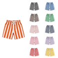 thumbnail image 1 of Krdevn Vertical Striped Shorts, Side Pocket Elastic Waist Woven Casual Summer Bottoms (Toddler to Big Boys),5-6 Years, 1 of 3