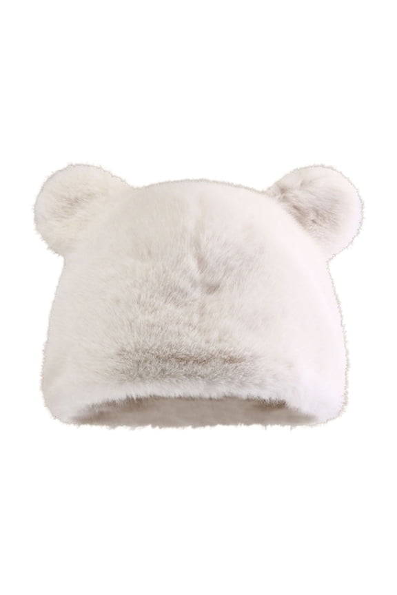 Warm Lined Hat with Bear Ears for Fall and Winter Thickened Fisherman Cap for Enhanced Comfort and Style,Size:One Size