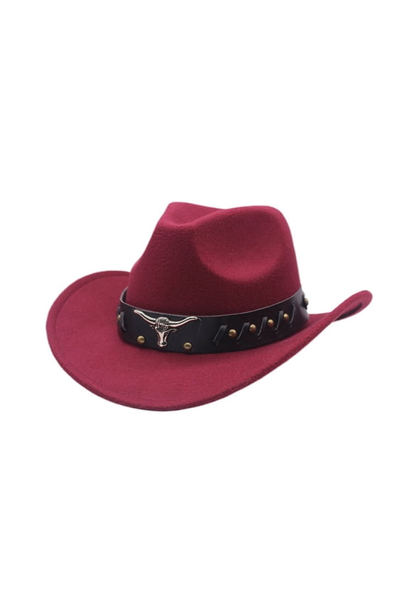 Western Denim Curved Top Hat Woolen Big Brimmed Hat Autumn and Winter Style British Jazz Hat,One Size