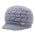 thumbnail image 1 of Krdevn Winter Hat for with Brim Thick Knitted Ear Cap Warm Soft Yarn Cap Cold Weather Headwear,Size:One Size, 1 of 8