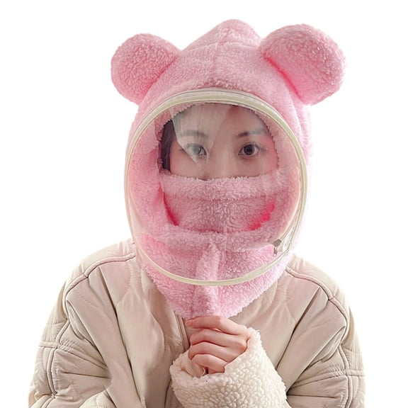 Krdevn Winter Hat with Face and Neck Warmer for Adults Windproof and Insulated Detachable Design for Cold Weather,Size:One Size