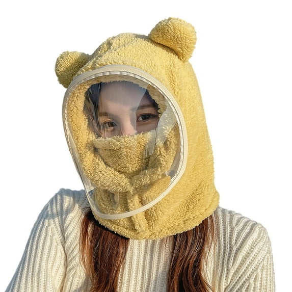 Krdevn Winter Hat with Face and Neck Warmer for Adults Windproof and Insulated Detachable Design for Cold Weather,Size:One Size