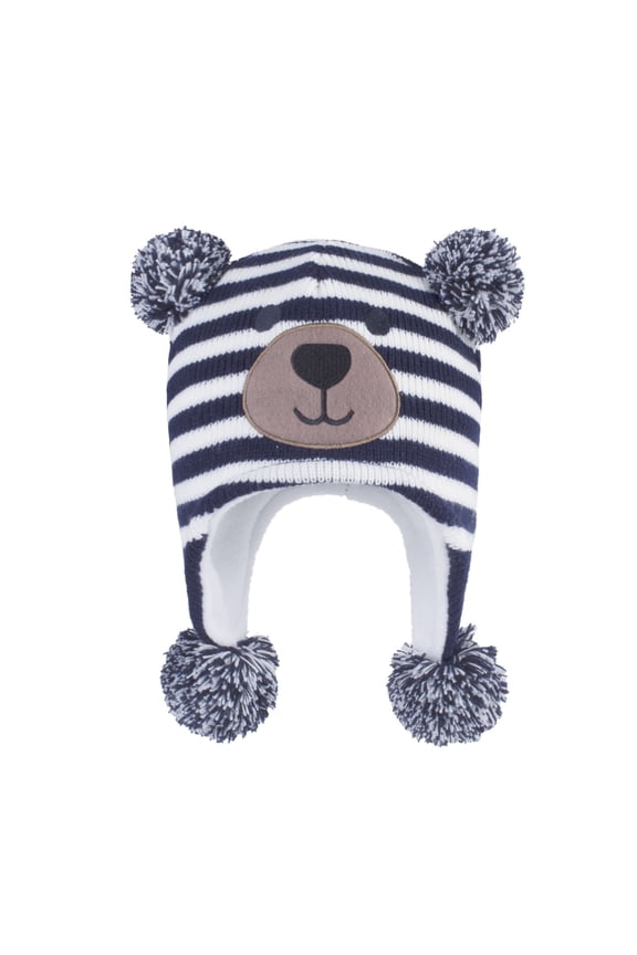 Winter Kids Hat with Bear Ears Soft Knit Warm Lined Ear Cap for Boys Girls Cold Weather,Size:2-3 Years