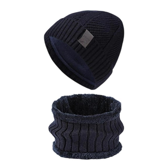 Krdevn Winter Knitted Scarf Hat and for Extra Thick Ear Cold Weather with Large Size Fit,Size:One Size