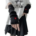 thumbnail image 1 of Krdevn Winter Mittens Ribbed Arm Warmers Fashionable Knit Handwear for Girls,Size:One Size, 1 of 4