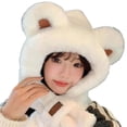 thumbnail image 1 of Krdevn Winter Warm Scarf Hat Combo Soft Ear Cold Weather Neck Warmer for Outdoor,Size:One Size, 1 of 4