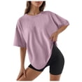 thumbnail image 1 of Krdevn Women Crew Neck Fitted Shirt Basic Tops Short Sleeves Summer T Shirt Tops Classic T Shirt Tee,Women's Tops, Tees & Blouses,Size:L, 1 of 5