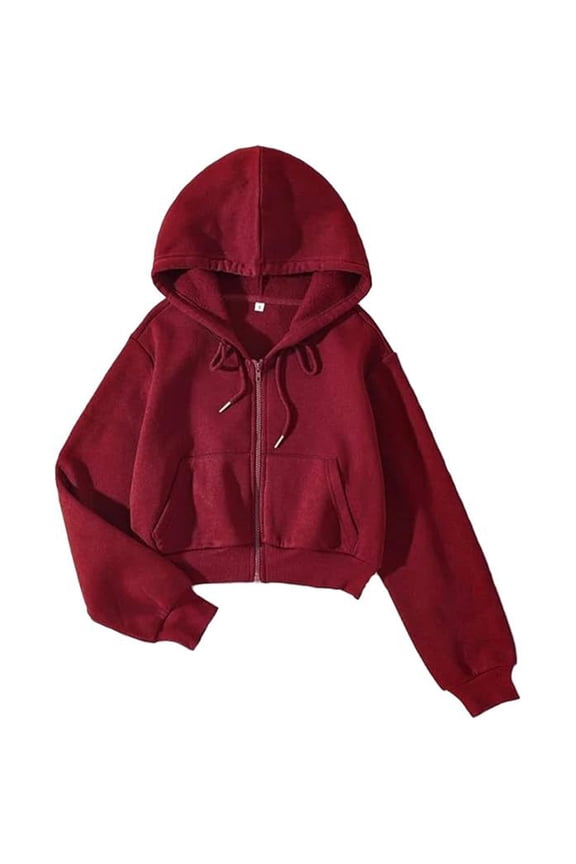 Women'S Crop Hoodies Long Sleeve Drawstring Hoodies Crop Top,Pullover Sweatshirts for Women,Size:M