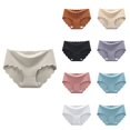 thumbnail image 1 of Krdevn Women Seamless Briefs Mid-Rise Soft & Breathable Underwear No-Show Comfort Panties for Daily Use,L, 1 of 3