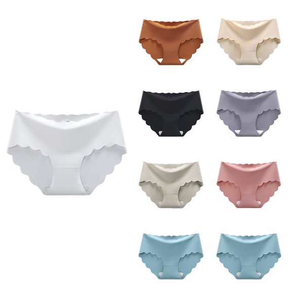 Krdevn Women Seamless Briefs Mid-Rise Soft & Breathable Underwear No-Show Comfort Panties for Daily Use,M