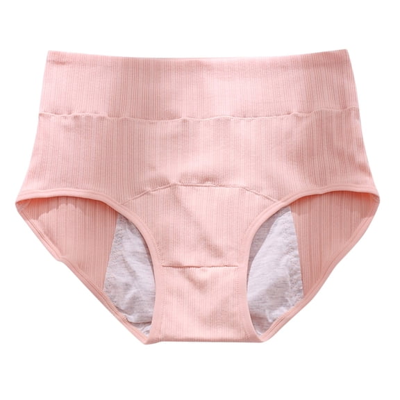Krdevn Women Solid Mid Rise Period Bikini Underwear Extended Side 4 Layer Absorbent Leak Proof Cotton Breathable Reusable Menstrual Daily Panties Multi Pack Size:XL
