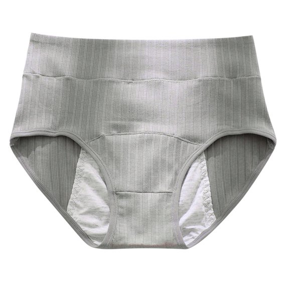 Krdevn Women Solid Mid Rise Period Bikini Underwear Extended Side 4 Layer Absorbent Leak Proof Cotton Breathable Reusable Menstrual Daily Panties Multi Pack Size:2XL