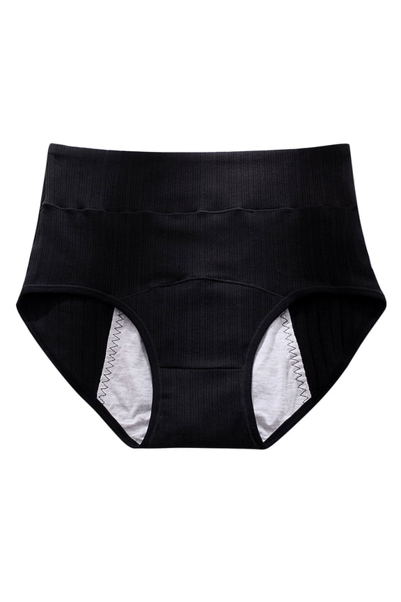 Krdevn Women Solid Mid Rise Period Bikini Underwear Extended Side 4 Layer Absorbent Leak Proof Cotton Breathable Reusable Menstrual Daily Panties Multi Pack Size:2XL
