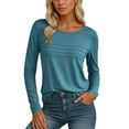 thumbnail image 1 of Krdevn Women's Basic Long Sleeve Round Neck T Shirt Casual Comfortable Everyday Wear Versatile Outfit Soft Breathable Fabric,Women's Tops, Tees & Blouses,Size:M, 1 of 5