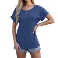 thumbnail image 1 of Krdevn Women's Casual Short Sleeve T Shirts Summer Basic Crew Neck Shirts,Women's Tops, Tees & Blouses,Size:S, 1 of 5