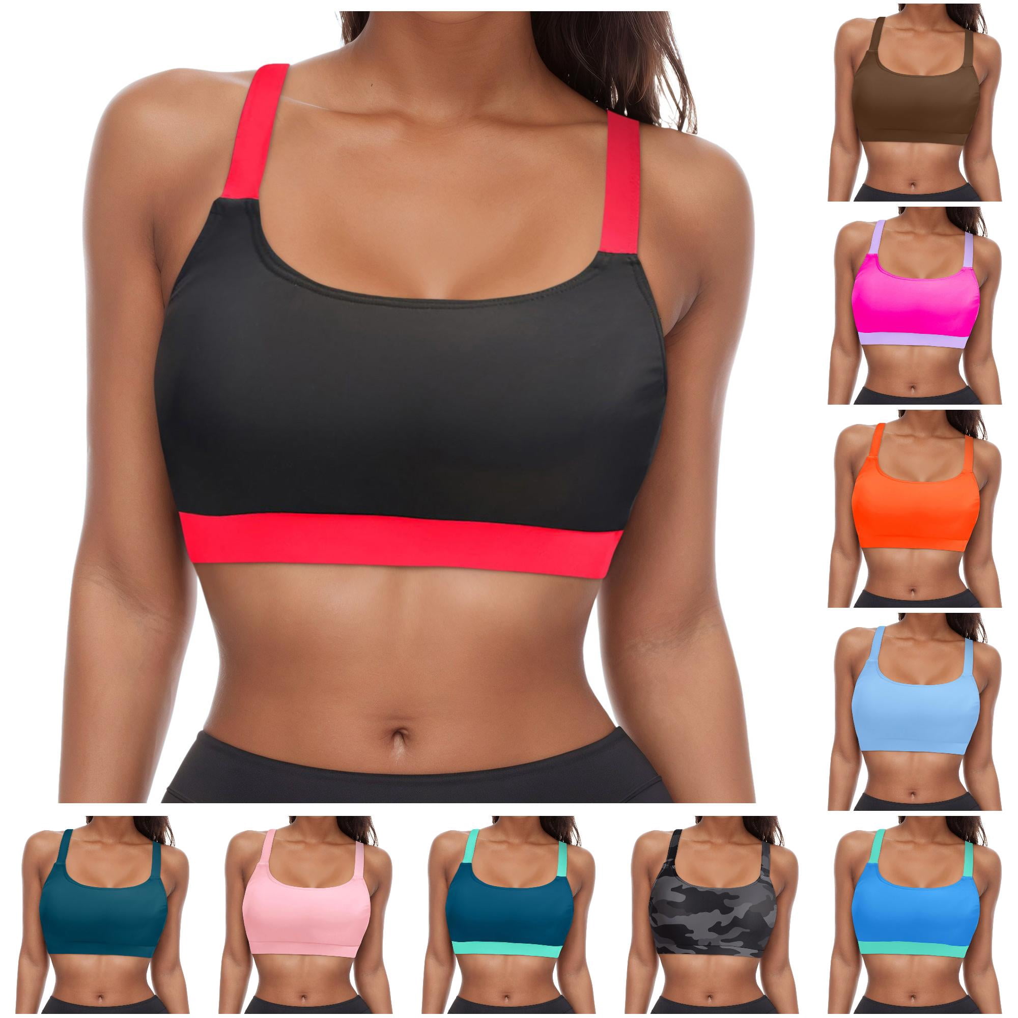 Krdevn Women's Color Block Swim Crop Top Full Coverage Push Up Bikini Top Square Neck Sports Bathing Suit Top,XXL