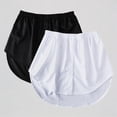 thumbnail image 1 of Krdevn Women's Elastic Waist Shirt Extenders 2-Piece Solid Layering Skirt Accessories,S, 1 of 9