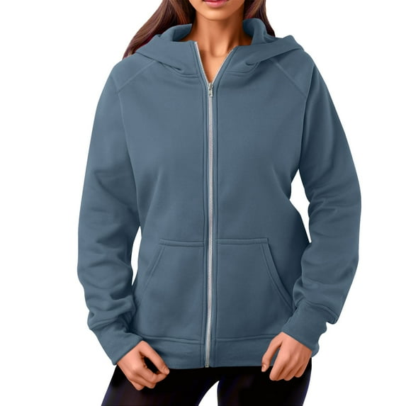Krdevn Women's -Lined Zip-Up Hoodie Winter Warm Sweatshirt with Pockets, Cozy Soft Outerwear for Fall & Cold Weather,Size:XXL