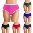 thumbnail image 1 of Krdevn Women's High Waist Ruched Bikini Bottoms High Cut Triangle Swimsuit Bottoms with Contrast ,5XL, 1 of 9