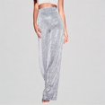 thumbnail image 1 of Krdevn Women's High Waist Sparkle Wide Leg Pants Stretchy Flowy Shiny Party Trousers,S, 1 of 8