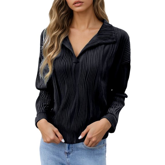 Krdevn Women's Independent Collar Long Sleeve Blouse and Fitted,Women's Tops, Tees & Blouses,Size:XL