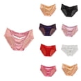 thumbnail image 1 of Krdevn Women's Lace Sheer Mesh Briefs Transparent Satin & Lace Underwear Soft Comfortable Triangle Panties,L, 1 of 4