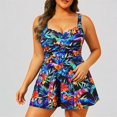 thumbnail image 1 of Krdevn Women's Plus Size Two Piece Tankini Set Comfortable Top With Swim Shorts Modest Tummy Control Swimsuit,XL, 1 of 4