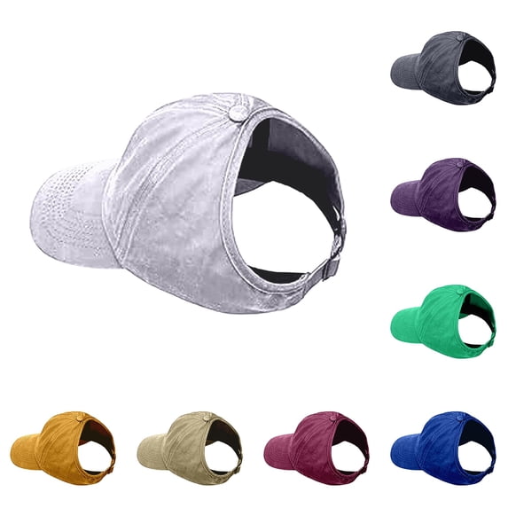 Krdevn Women's Ponytail Baseball Cap Breathable Sun Hat with Mesh Wicking Sweatband for Outdoor Casual Use,One Size