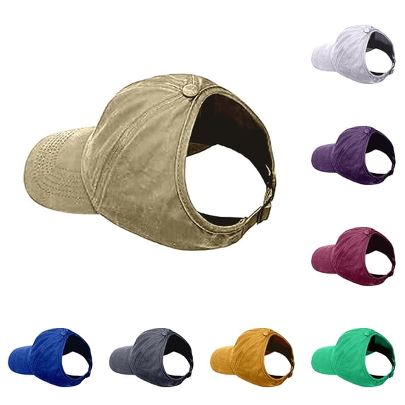 Krdevn Women's Ponytail Baseball Cap Breathable Sun Hat with Mesh Wicking Sweatband for Outdoor Casual Use,One Size