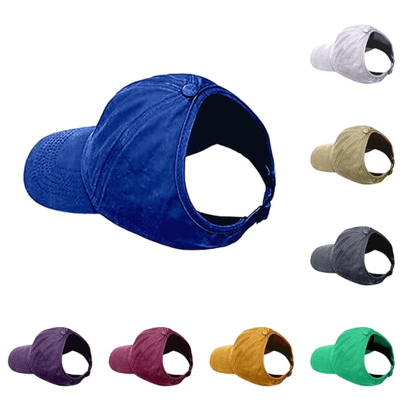 Krdevn Women's Ponytail Baseball Cap Breathable Sun Hat with Mesh Wicking Sweatband for Outdoor Casual Use,One Size