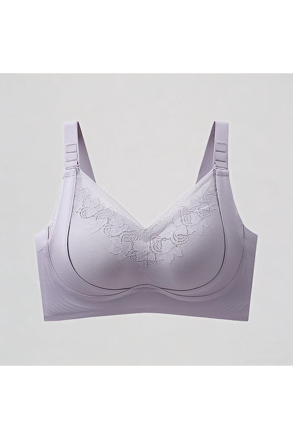 Women's Seamless Wireless Bra Fixed Cup Adjustable Support Lift For Sagging Everyday Comfort,L
