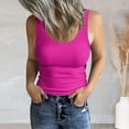 thumbnail image 1 of Krdevn Women's Sleeveless Scoop Neck Ribbed Tank Tops Fitted Basic Cami Tee Shirts(Color:Hot Pink,Size:M), 1 of 5