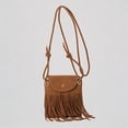 thumbnail image 1 of Krdevn Women's Tassel Crossbody Purse Casual Adjustable Strap Suede Messenger Bag,One Size, 1 of 5