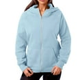 thumbnail image 1 of Krdevn Women's Winter Thermal Hoodie - Windproof -Lined Zip Jacket, Outdoor Cold Weather Sweatshirt with Pockets,Womens Hoodies Pullover, for Size XL, 1 of 4