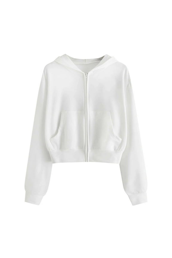 Women's Zip-Front Hooded Shirt - Casual Long Sleeve Pocket Sweatshirt, Lightweight Loungewear Top,Womens Hoodies Pullover, for Size M