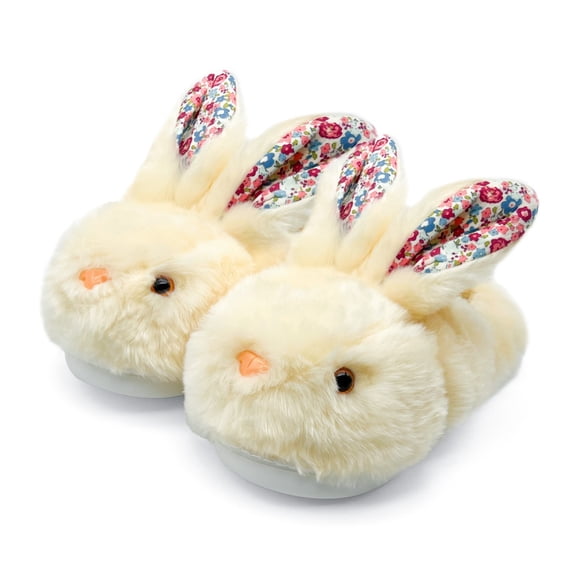 Krdevn Womens Bunny Cute Animal Slippers Soft Plush Build Cuddly ...