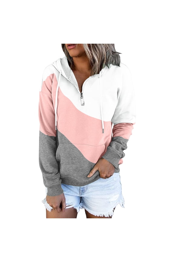 Womens Fall Sweatshirts,Pullover Button Hoodies Hooded V Down Long Sleeve Pocket for Womens Casual Neck Sweatshirts Drawstring ,Pullover Sweatshirts for Women,Size:XXL