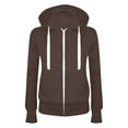 thumbnail image 1 of Krdevn Womens Fall Sweatshirts,Women Long Sleeve Patchwork Solid Color Hooded Zipper Casual Sport Coat,Pullover Sweatshirts for Women,Size:L, 1 of 1