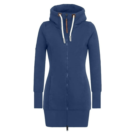Krdevn Womens Fall Sweatshirts,Women's Solid Color High Sweatshirt Drawstring Slim Graceful Blouse Coat,Pullover Sweatshirts for Women,Size:XXL